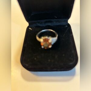 Silver ring with gorgeous gem stone hand crafted in the Middle East size 7